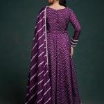 TF-310 – Naira Digital Print Anarkali Pant Suit with Organza Dupatta