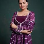 TF-310 – Naira Digital Print Anarkali Pant Suit with Organza Dupatta