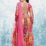 TF-302 – Elegant Cotton Printed Gown with Net Dupatta