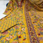 Premium Cambric Cotton A-Line Kurti Pant Dupatta Set (M to XXL)