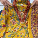 Premium Cambric Cotton A-Line Kurti Pant Dupatta Set (M to XXL)