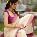 Elegant Pure Mysore Silk Saree with Vertical Salari Stripes & Moti Mala