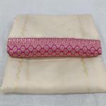 Elegant Pure Mysore Silk Saree with Vertical Salari Stripes & Moti Mala