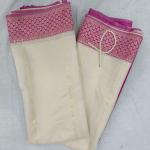 Elegant Pure Mysore Silk Saree with Vertical Salari Stripes & Moti Mala