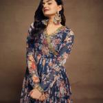 Elegant Zari Embroidered Chiffon Top Palazzo Suit with Dupatta