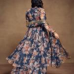 Elegant Zari Embroidered Chiffon Top Palazzo Suit with Dupatta