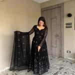 Zariah Anarkali Suit Set with Dupatta & Pant