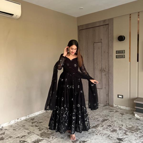 Zariah Anarkali Suit Set with Dupatta & Pant