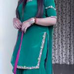 NF-1237 Designer Embroidered Sharara Suit Set – Natural Crepe Edition