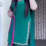 NF-1237 Designer Embroidered Sharara Suit Set – Natural Crepe Edition