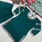 NF-1237 Designer Embroidered Sharara Suit Set – Natural Crepe Edition