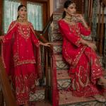 : Royal Grace – Chinon Silk Embroidered Sharara Suit Set