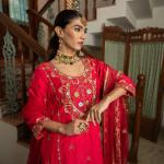 : Royal Grace – Chinon Silk Embroidered Sharara Suit Set