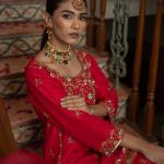 : Royal Grace – Chinon Silk Embroidered Sharara Suit Set