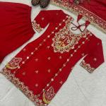 : Royal Grace – Chinon Silk Embroidered Sharara Suit Set