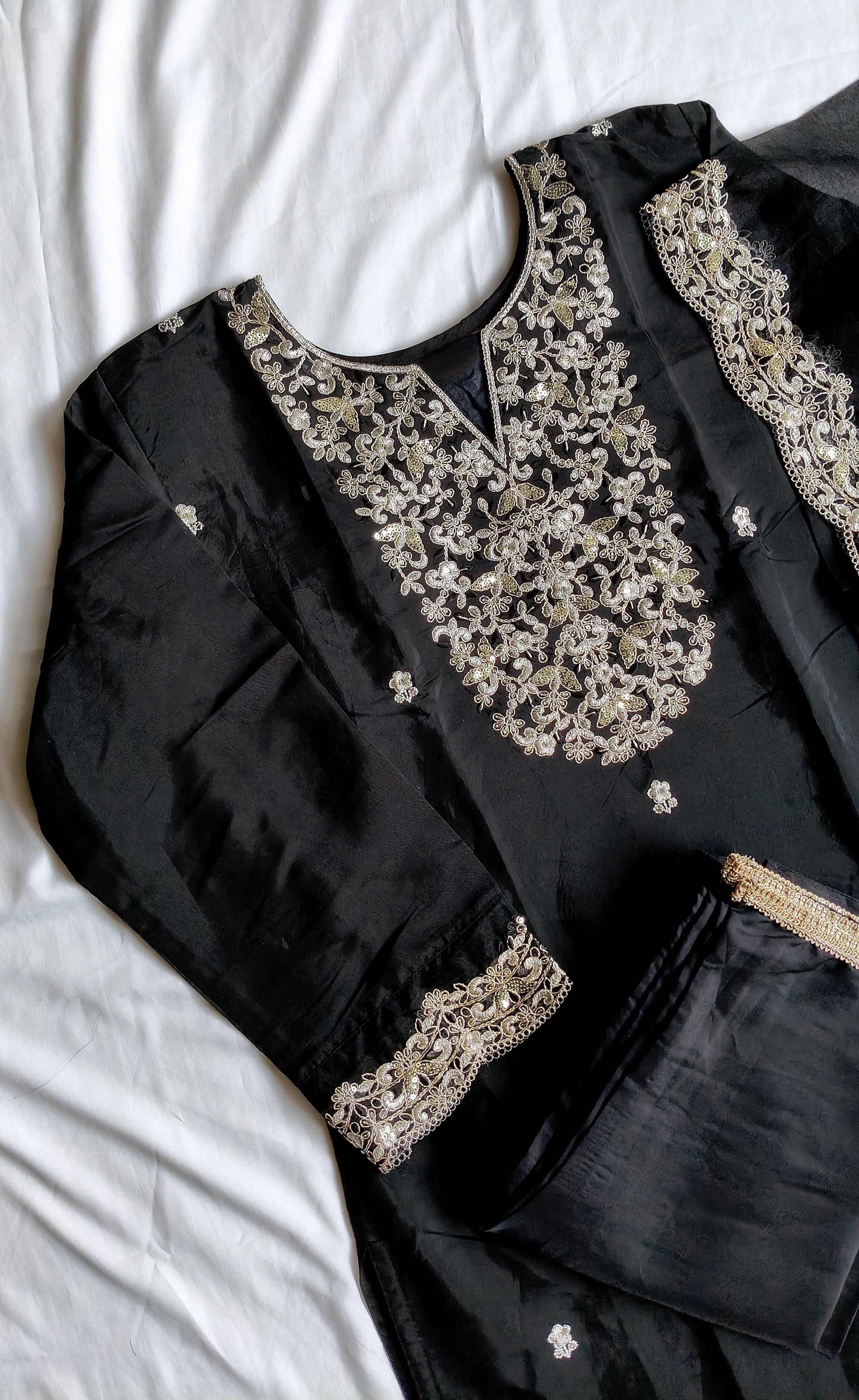 Eid Élite – Premium Embroidered Roman Silk Suit Set