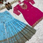 Nooré Nazakat – Premium Faux Georgette Sharara Set with Dupatta