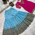 Nooré Nazakat – Premium Faux Georgette Sharara Set with Dupatta
