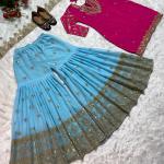 Nooré Nazakat – Premium Faux Georgette Sharara Set with Dupatta