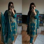 Luxe Chinnon Silk Embroidered Suit Set