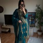 Luxe Chinnon Silk Embroidered Suit Set