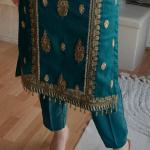 Luxe Chinnon Silk Embroidered Suit Set