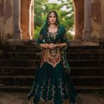 Embroidered Natural Crepe Silk Lehenga Set