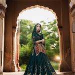 Embroidered Natural Crepe Silk Lehenga Set
