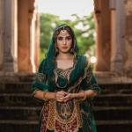 Embroidered Natural Crepe Silk Lehenga Set