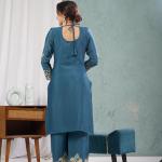 "Saanvi" Pure Chinnon Silk Embroidered Suit Set