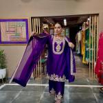 "Saanvi" Pure Chinnon Silk Embroidered Suit Set