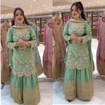 Designer Embroidered Sharara Set with Dupatta