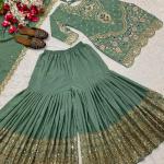 Designer Embroidered Sharara Set with Dupatta
