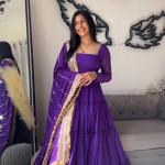 GlamourWave 16-Meter Flair Ruffle Gown with Sequin Dupatta – TF-320