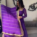 GlamourWave 16-Meter Flair Ruffle Gown with Sequin Dupatta – TF-320