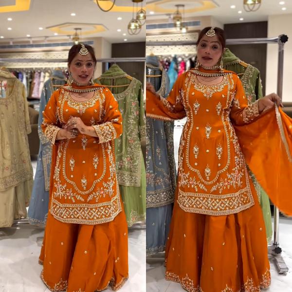 RoyalGleam Designer Party Wear Sharara Set – MD-3049