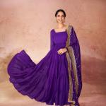 GlamourWave 16-Meter Flair Ruffle Gown with Sequin Dupatta – TF-320