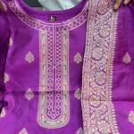 Sanvi Purple Paithani Silk Blended Salwar Suit