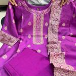 Sanvi Purple Paithani Silk Blended Salwar Suit