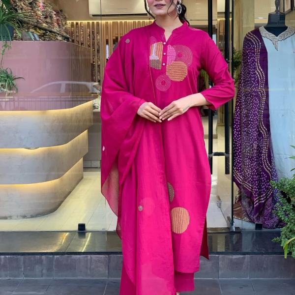 🧡 Cotton Festival – MAL Cotton Kurti Pant Dupatta Set ⛈️