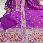 💜 Sanvi – Purple Blended Paithani Silk Salwar Set 🌧️
