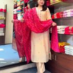 Graceful Banarasi Bandhej Banana Silk Suit Set – Festive Edition