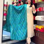 Graceful Banarasi Bandhej Banana Silk Suit Set – Festive Edition