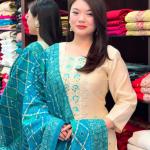 Graceful Banarasi Bandhej Banana Silk Suit Set – Festive Edition