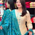 Graceful Banarasi Bandhej Banana Silk Suit Set – Festive Edition