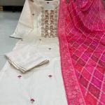 Graceful Banarasi Bandhej Banana Silk Suit Set – Festive Edition