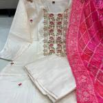 Graceful Banarasi Bandhej Banana Silk Suit Set – Festive Edition