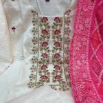 Graceful Banarasi Bandhej Banana Silk Suit Set – Festive Edition