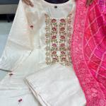 Graceful Banarasi Bandhej Banana Silk Suit Set – Festive Edition