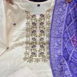 Graceful Banarasi Bandhej Banana Silk Suit Set – Festive Edition